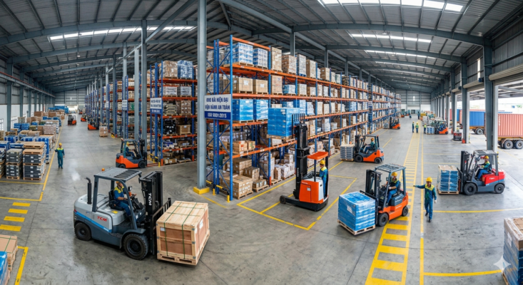 thuê xe nâng phục vụ kho bãi